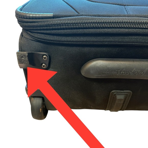 Travelpro Luggage Black 4 Wheels Powerscope Leather Handle Canvas Carry On Bag - Picture 16 of 16